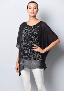 Chiffonbluse mit platziertem Print thumbnail 1