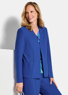 Blazer ohne Revers aus Viskose-Stretch thumbnail 4