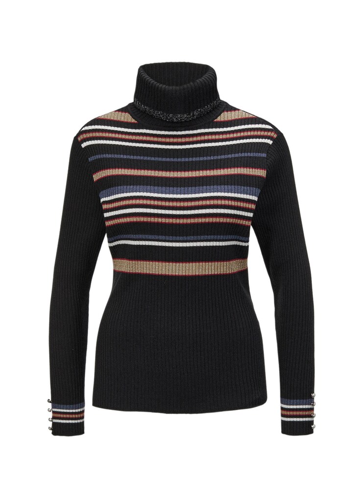 Figurschmeichelnder Rollkragenpullover mit Glanzgarn