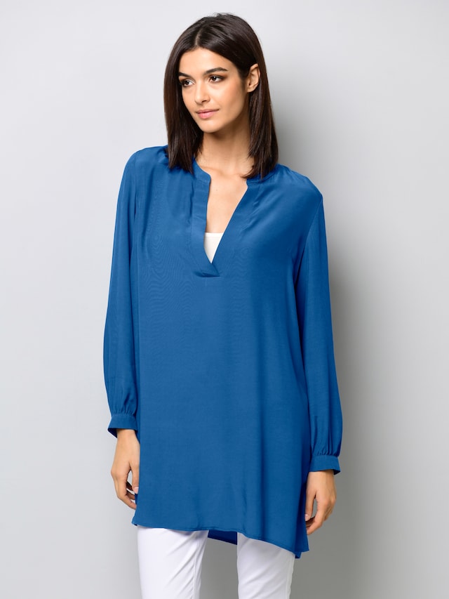 Longbluse mit V-Ausschnitt