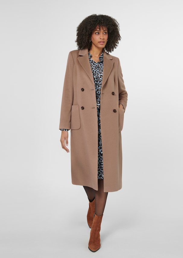 Wool coat with double-breasted button placket 1