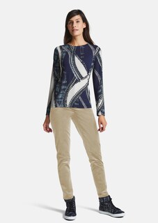 Elasticated fine corduroy trousers in a slim fit thumbnail 2
