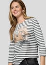 T-shirt à rayures avec imprimé scintillant devant thumbnail 7