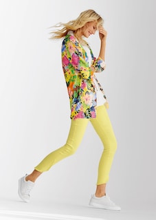 Slim-fit jeans met rafelzoom thumbnail 1