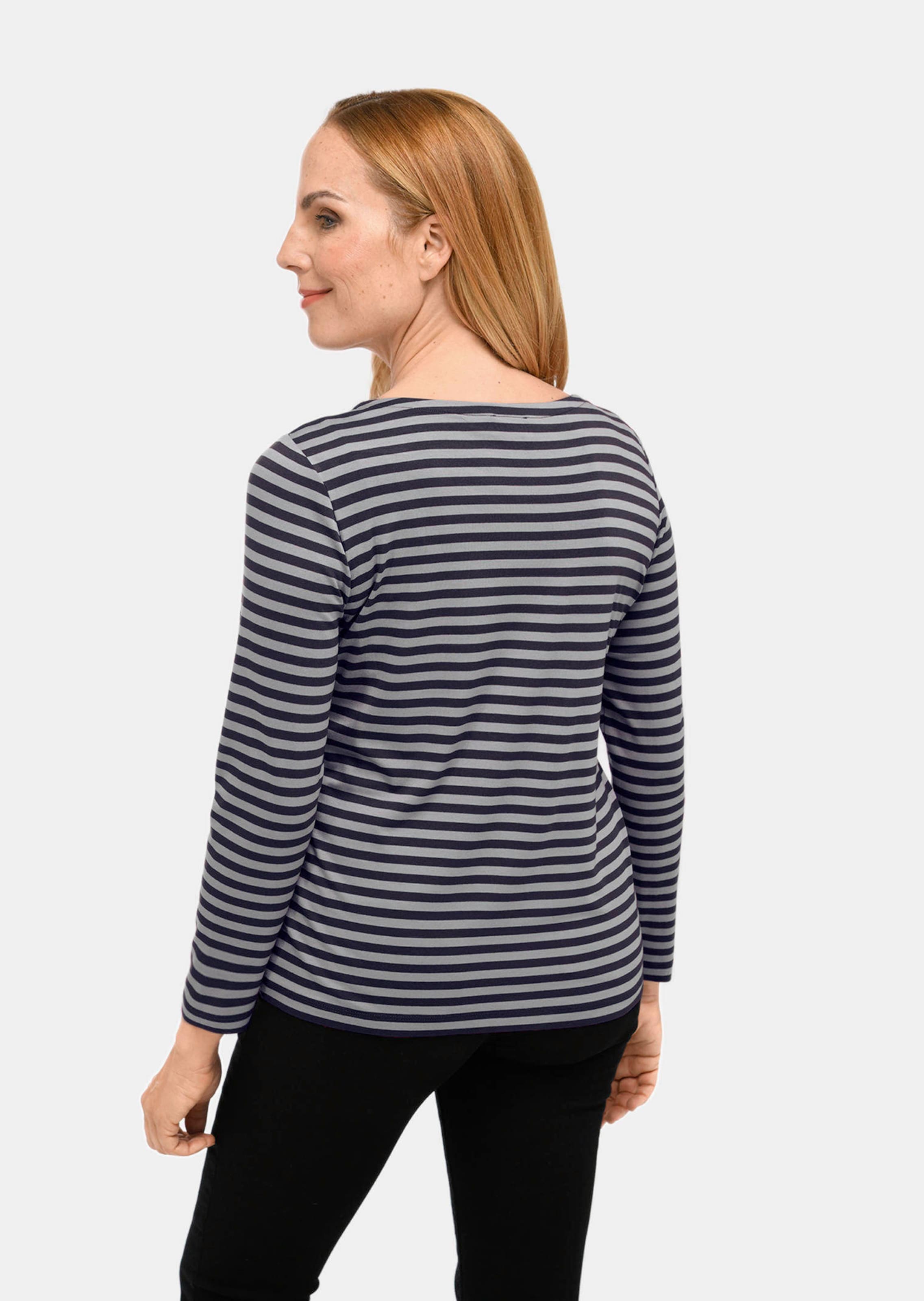 T-shirt à rayures multicolores - marine / gris - Gr. 44 de Goldner Fashion
