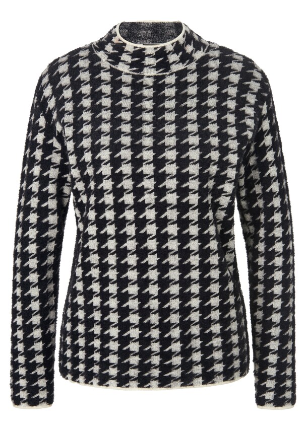 Stand-up collar jumper with jacquard pattern 5
