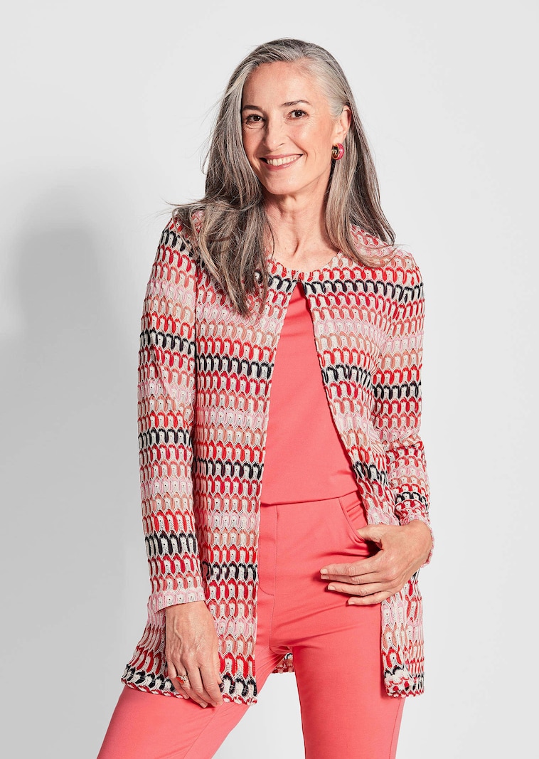 Longjacke in Spitzenoptik