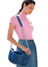 Handtasche mit stylischem Kettenriemem aus edlem Leder thumbnail 1