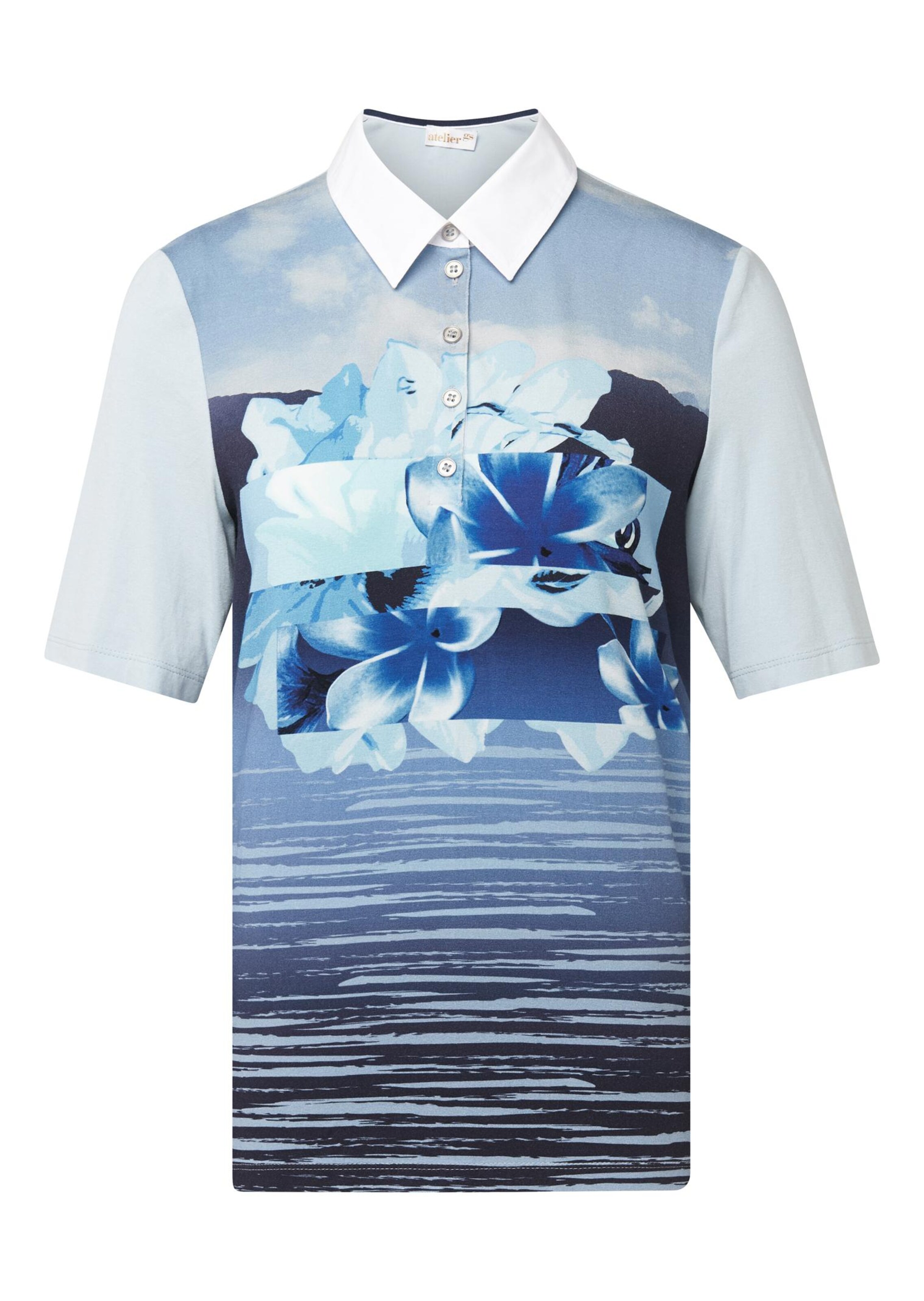 Polo avec motif à l'avant - blanc / à motifs - Gr. 52 de Goldner Fashion