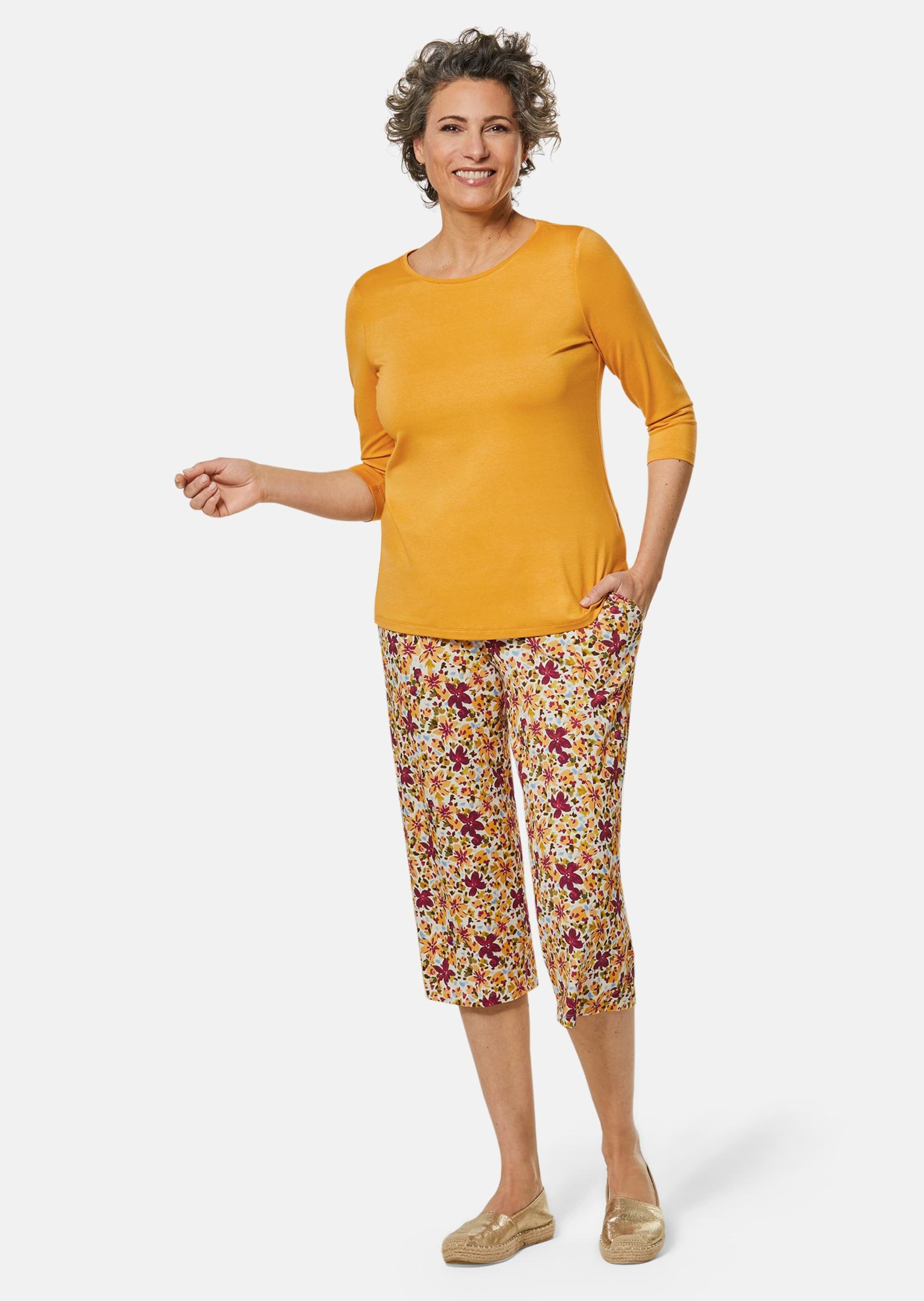 Pantalon imprimé LOUISA au tombé fluide - multicolore / à fleurs - Gr. 52 de Goldner Fashion