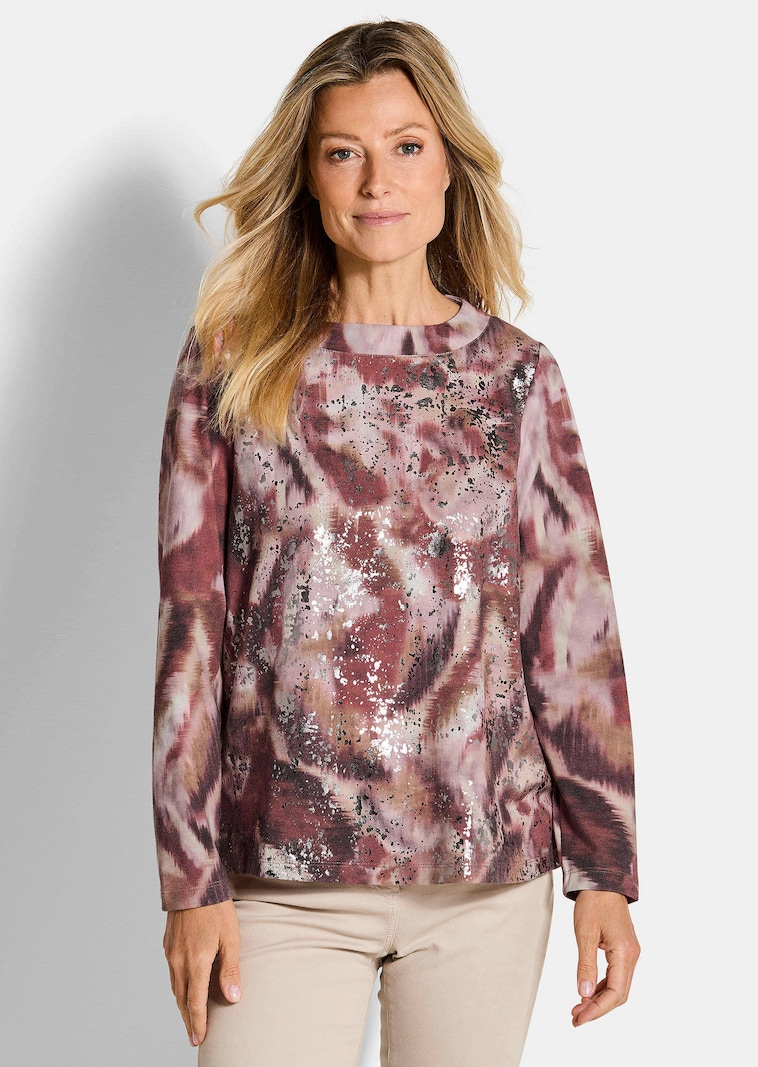 Sweatshirt in Metallic-Optik