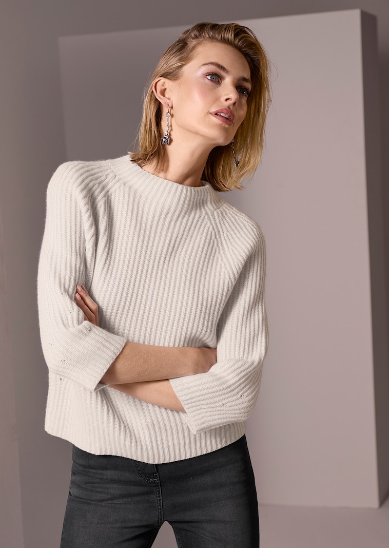 Kaschmir-Pullover mit 3/4-Ärmeln