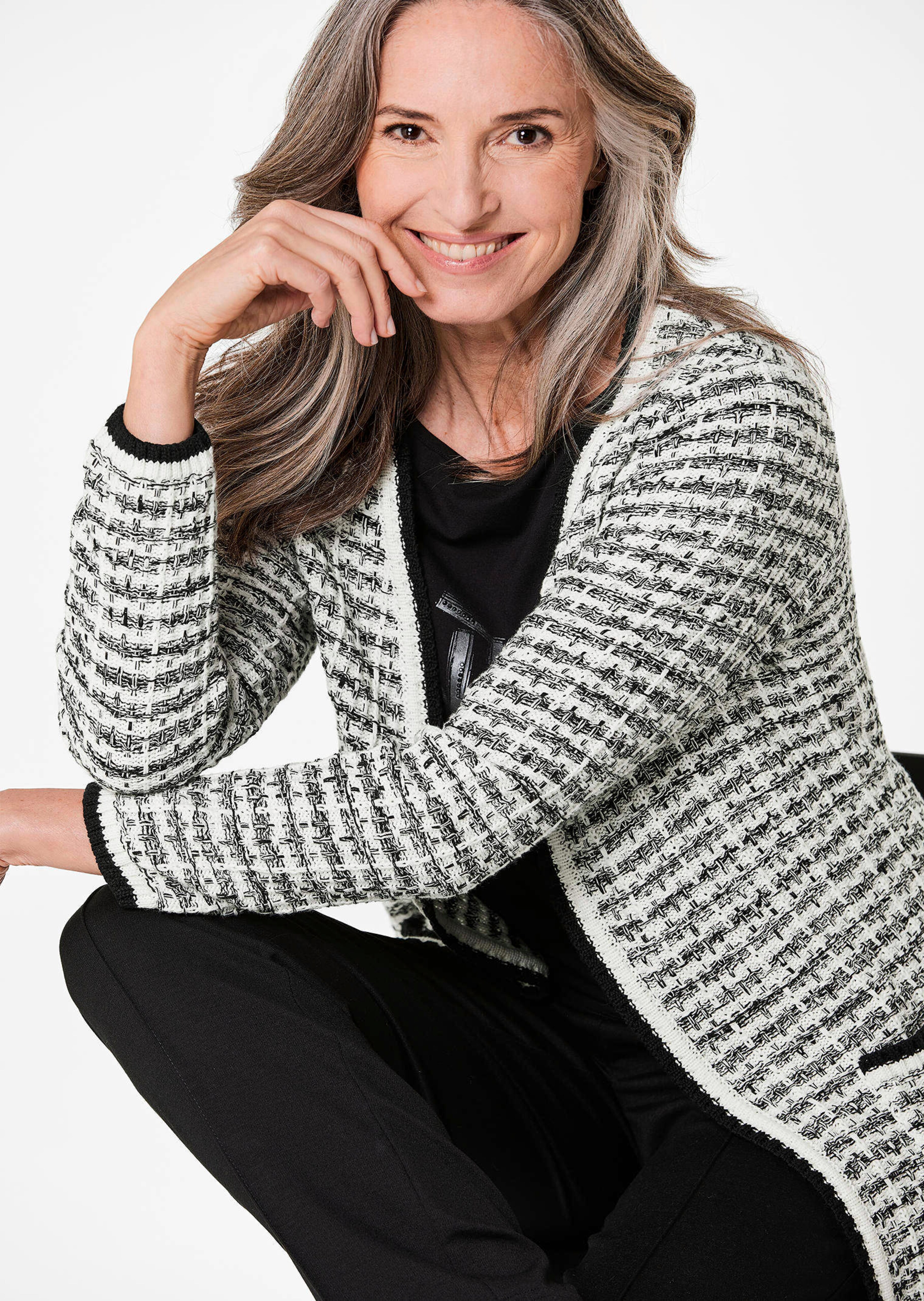 Cardigan avec motif jacquard élégant thumbnail 4