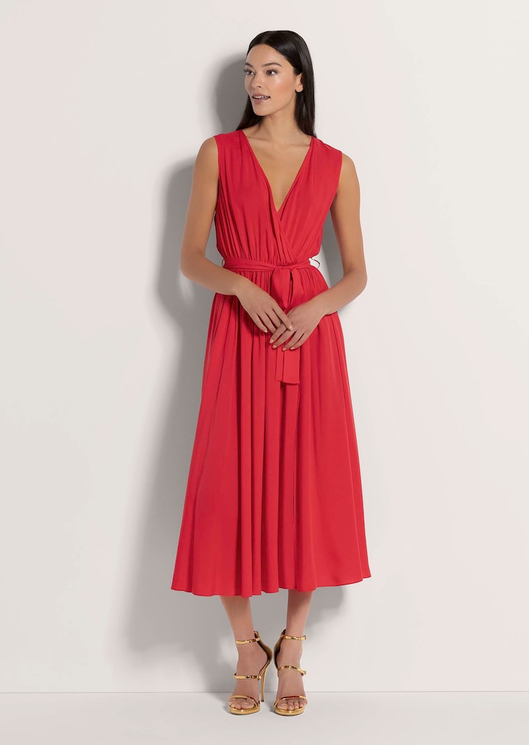 Langes Kleid in Wickel-Optik