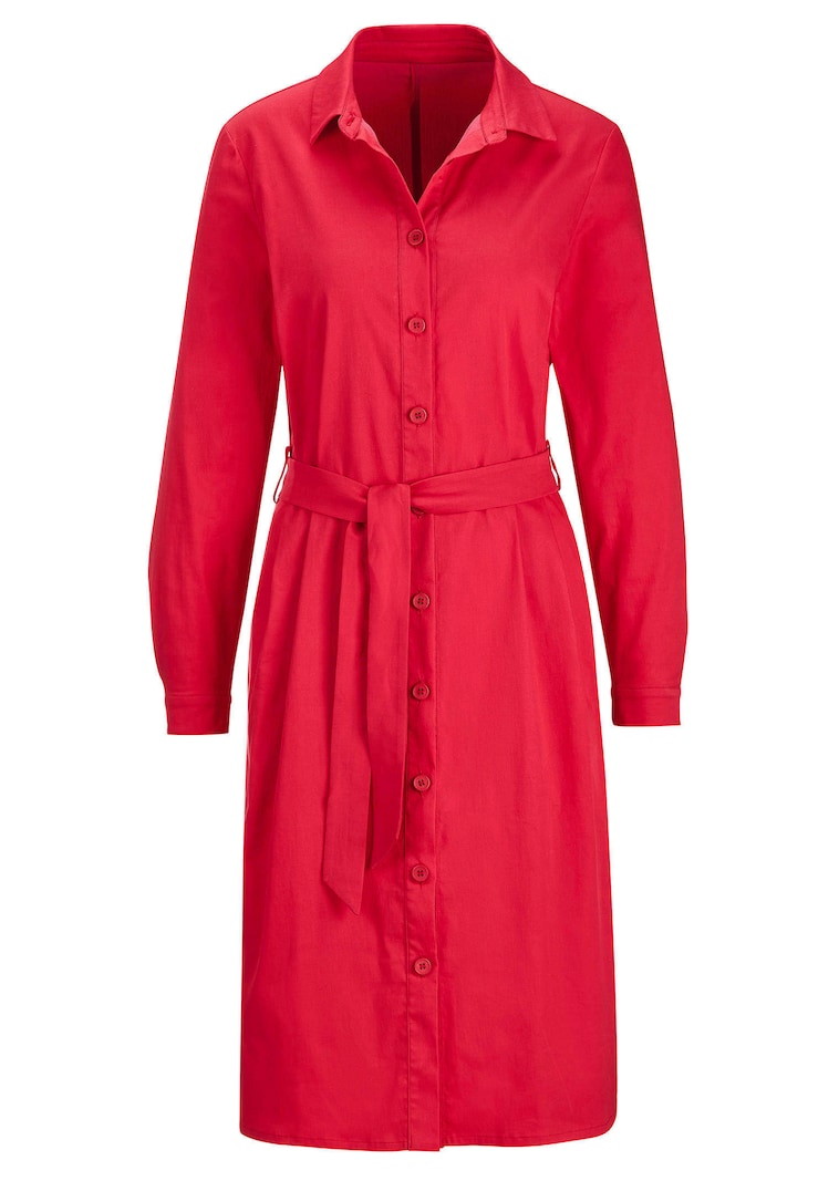 Hemdblusenkleid mit Bindegürtel