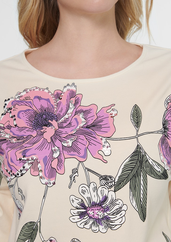 Shirt mit floralem Motivprint und 3/4-Ärmel 4