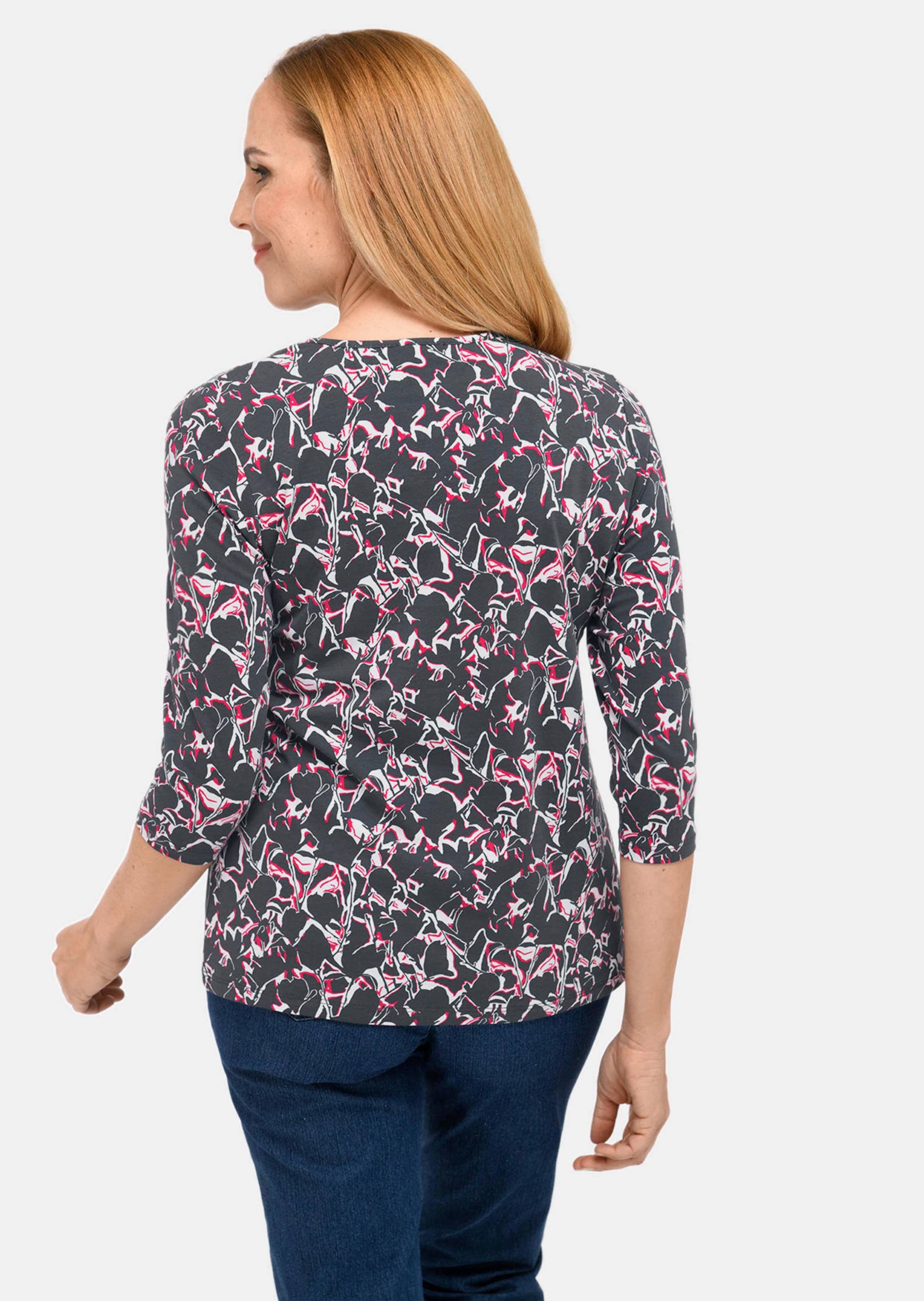 T-shirt imprimé - anthracite / rouge / crème / à motifs - Gr. 50 de Goldner Fashion