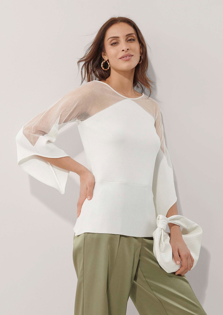 Pullover mit Mesh-Einsatz