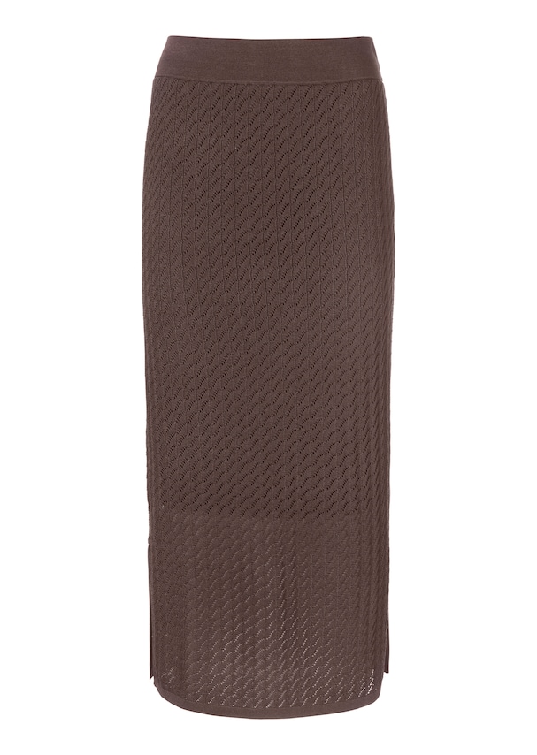 Calf-length skirt in ajour knit 5