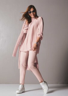 Lange, flauschige Strickjacke thumbnail 2