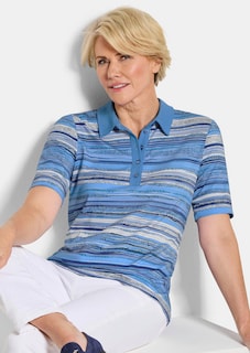 Geringeltes Poloshirt aus Viskose-Jersey thumbnail 4