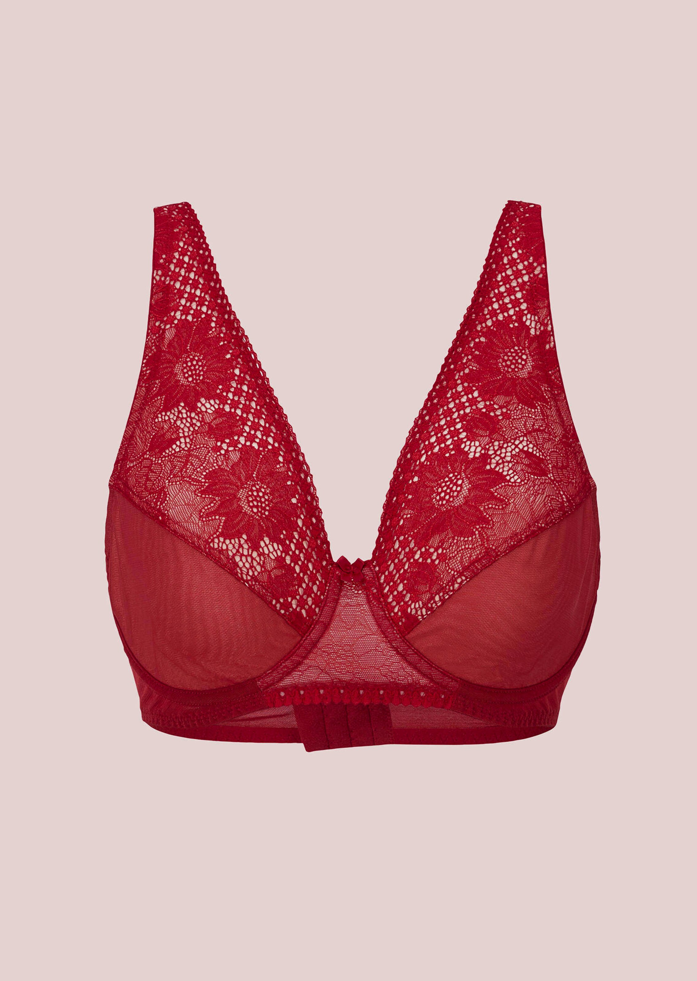 Kaarituelliset rintaliivit, joissa pitsiä