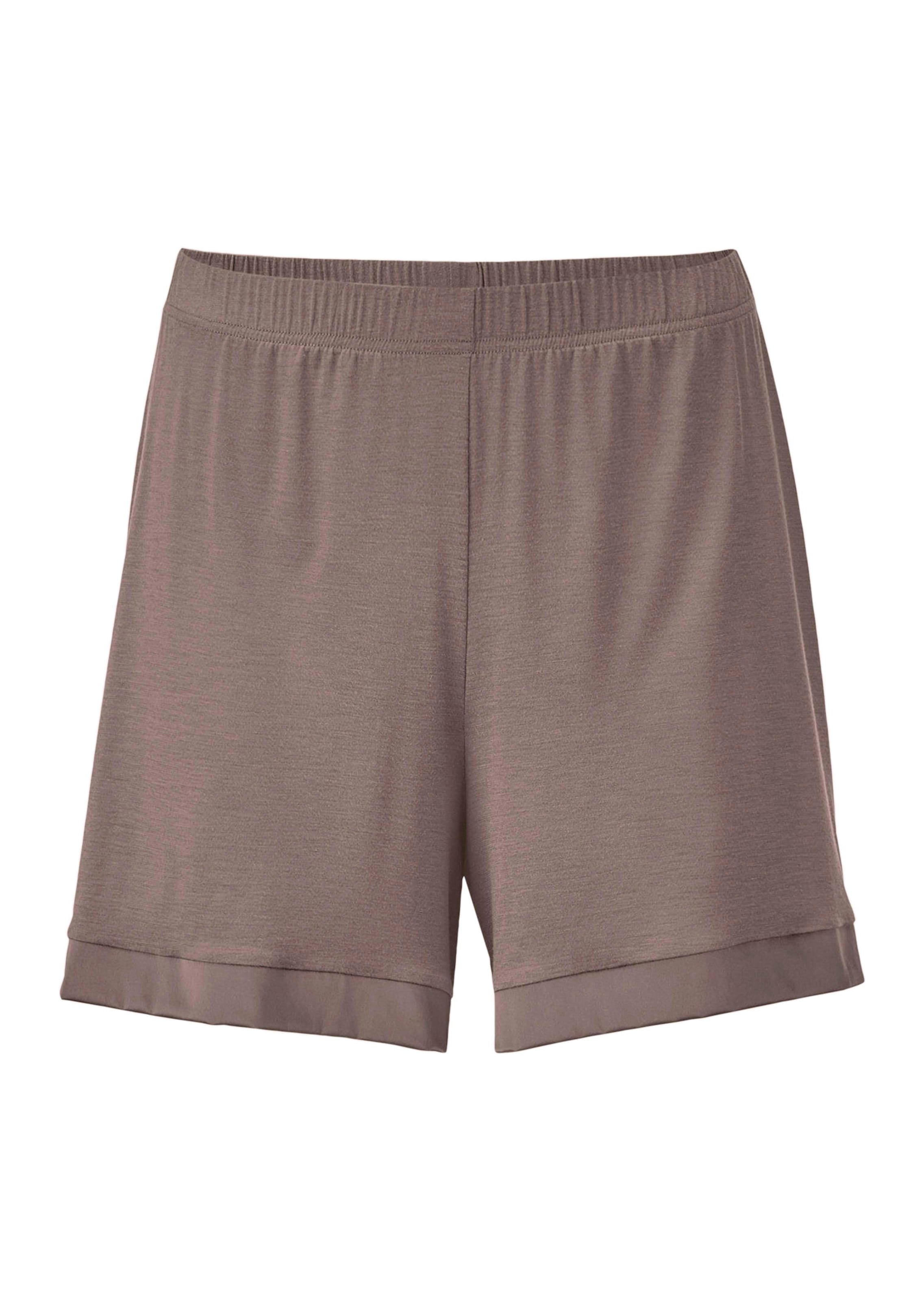 Pyjama-Shorts mit Satinblende