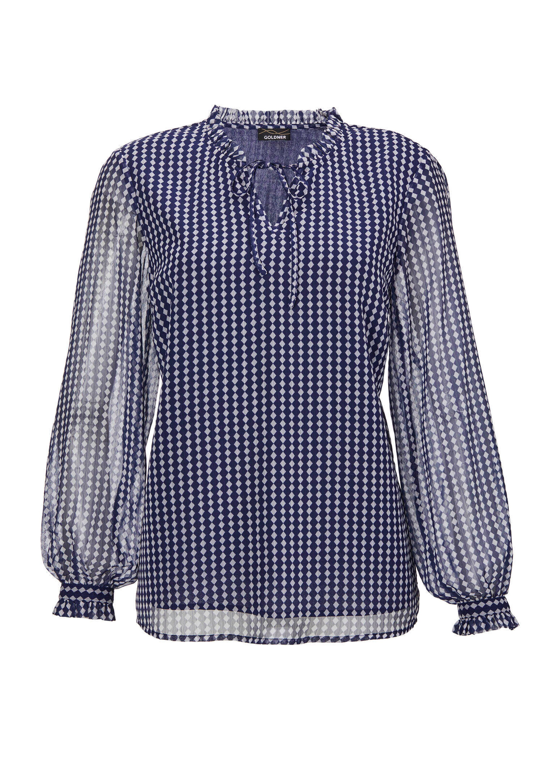 Chemisier en mousseline de soie avec poignets élastiques