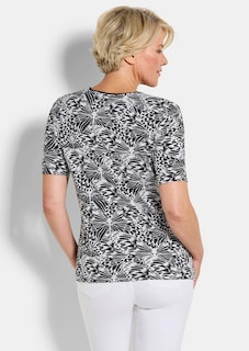 Jersey-Shirt mit Schwarz-Weiß-Print thumbnail 3