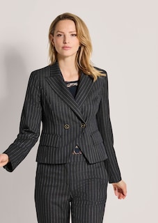 Nadelstreifen-Blazer in verkürzter Form thumbnail 1
