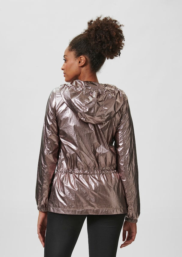 Hooded jacket in a metallic look 2