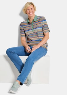 Geringeltes Poloshirt aus Viskose-Jersey thumbnail 4