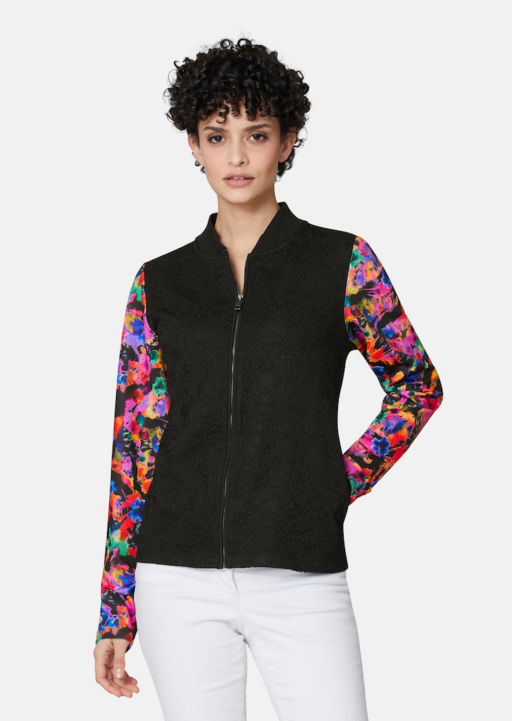 Jacket with trendy floral sleeves