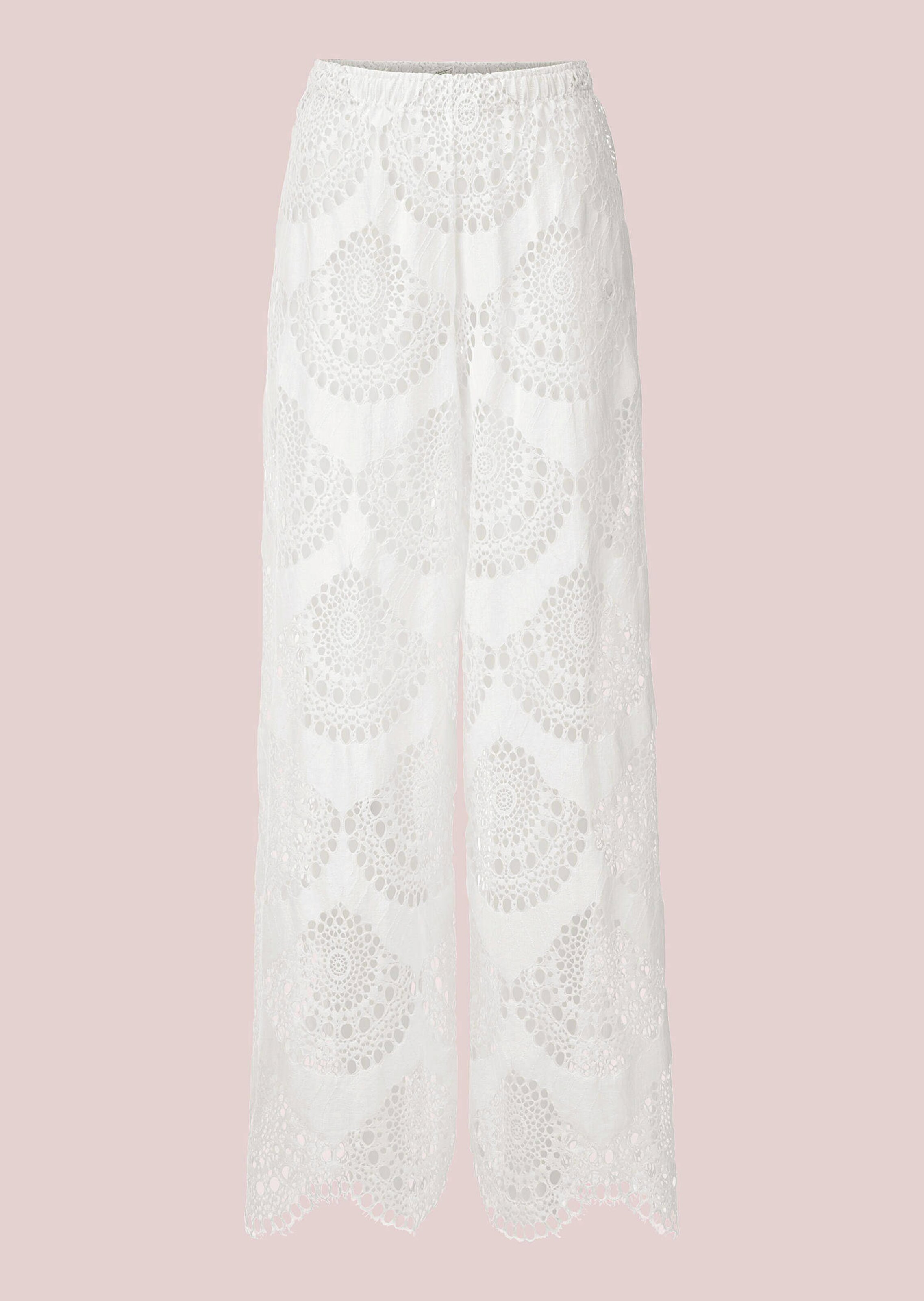 Pantalon de plage avec broderie ajourée