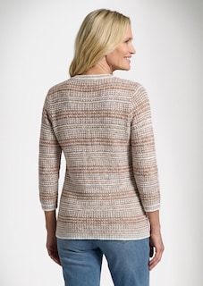 Pull en maille structurée, avec encolure en V thumbnail 3