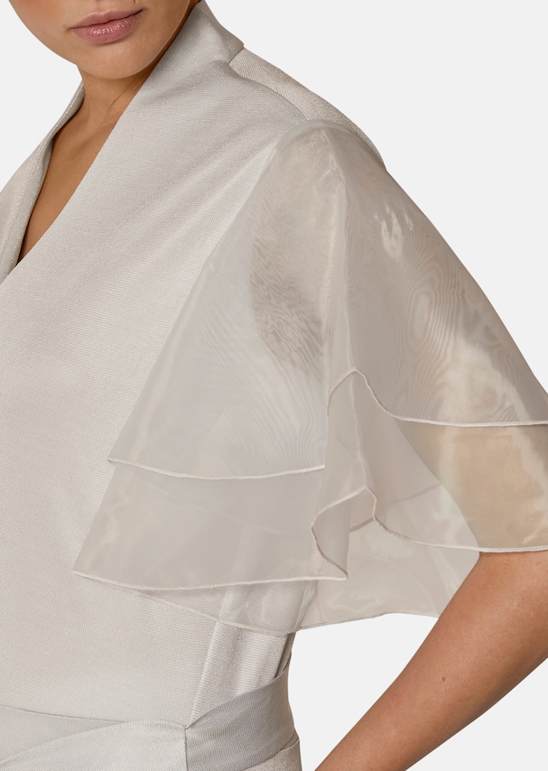 Metallic-look blouse with transparent sleeves 4