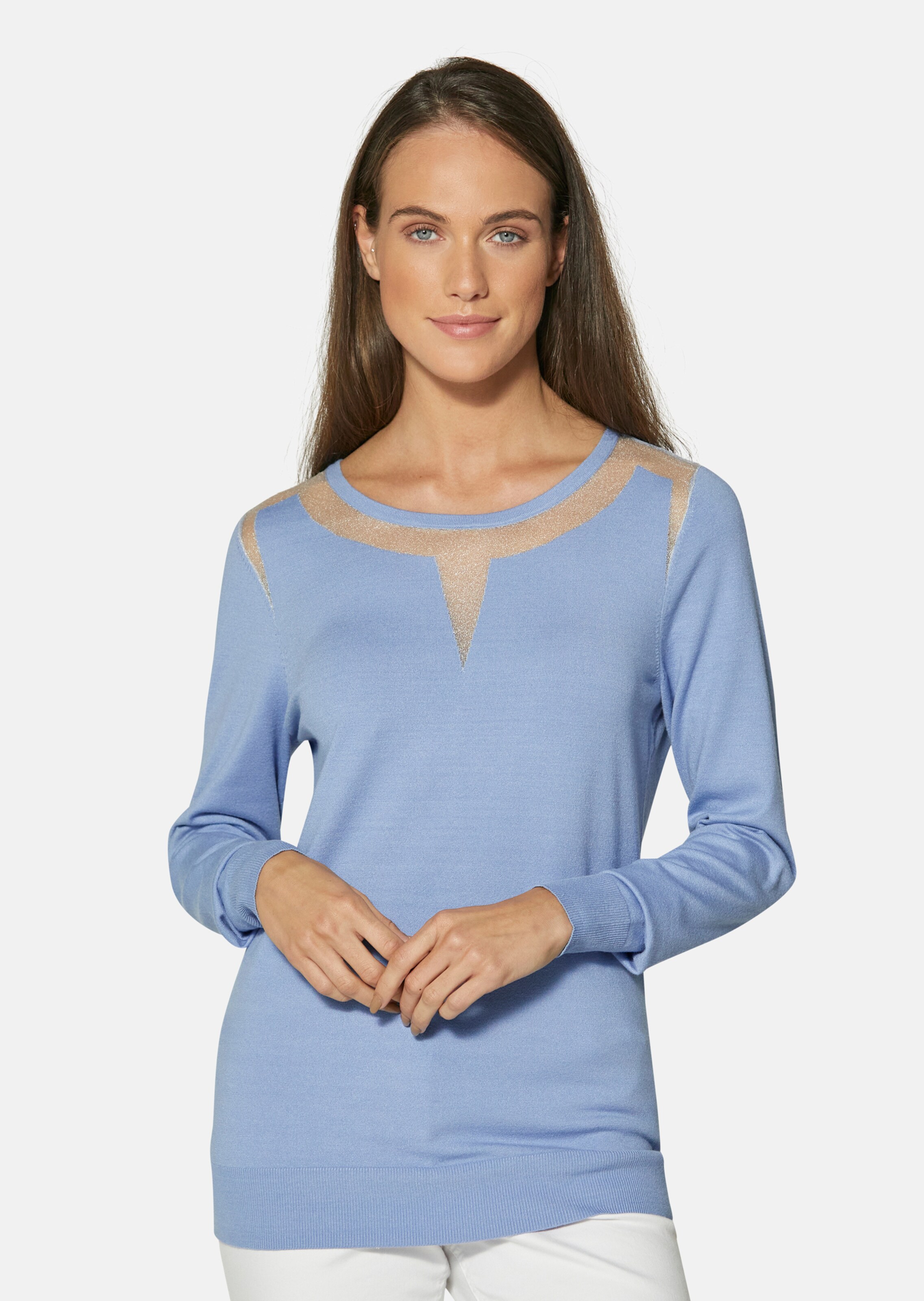 Pullover mit transparentem Einsatz