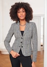 Kurzer Glencheck-Blazer mit Effektgarnen thumbnail 7
