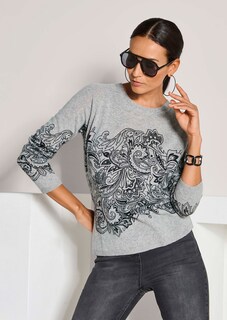 Kaschmir-Pullover mit wertvollem Druck thumbnail 4