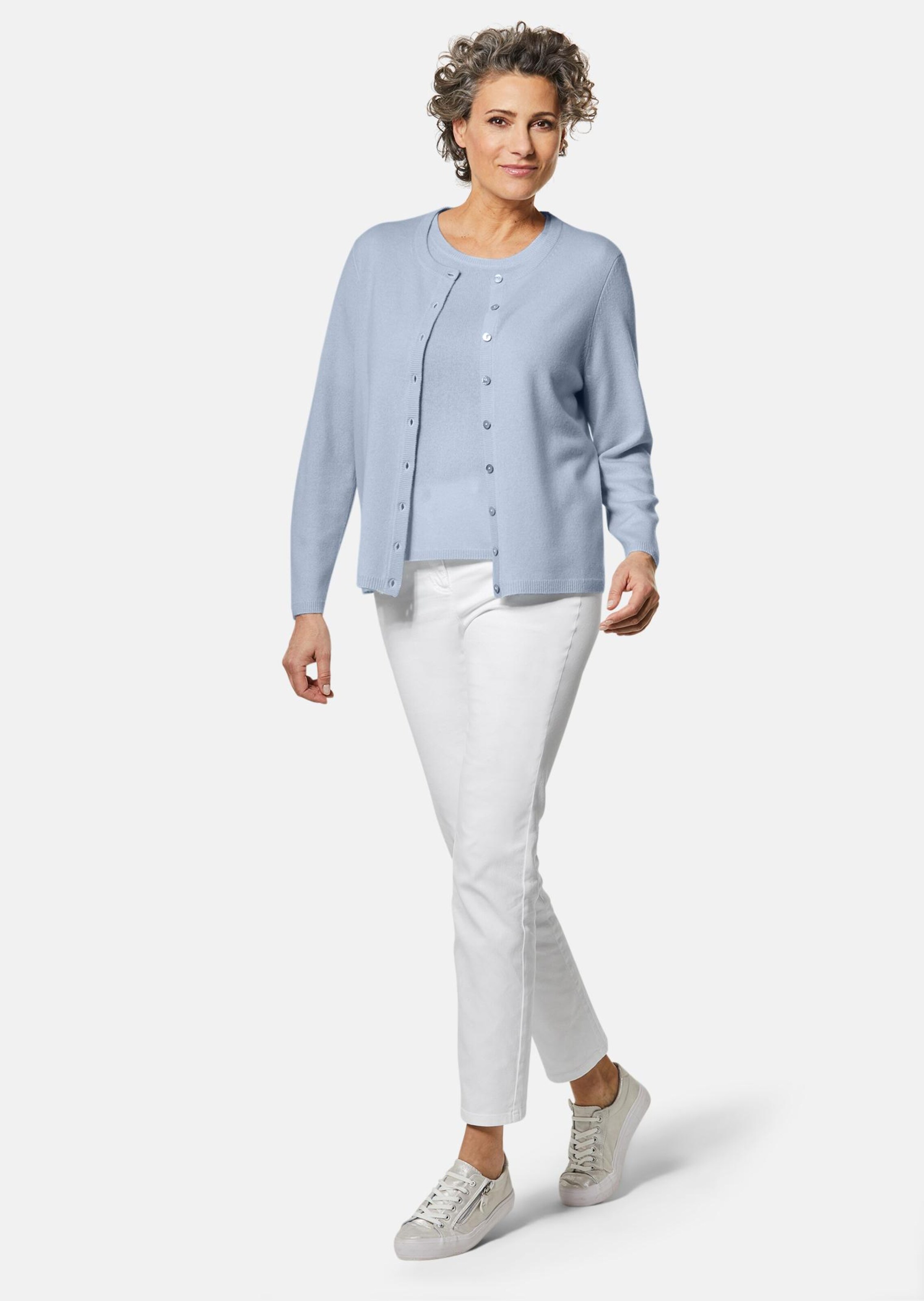Cardigan en cachemire - bleu clair - Gr. 56 de Goldner Fashion