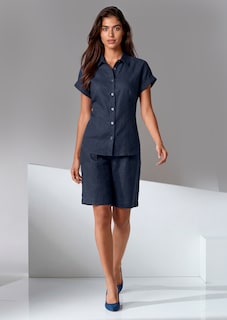 Kurzärmelige Bluse mit Seitenschlitzen thumbnail 1