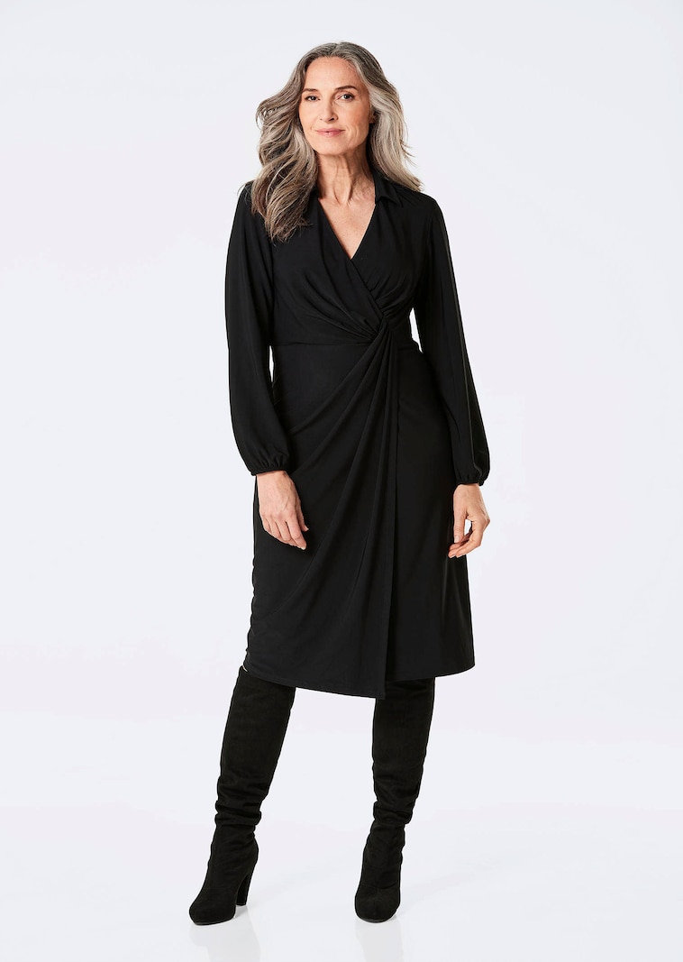 Wickelkleid mit Hemdkragen
