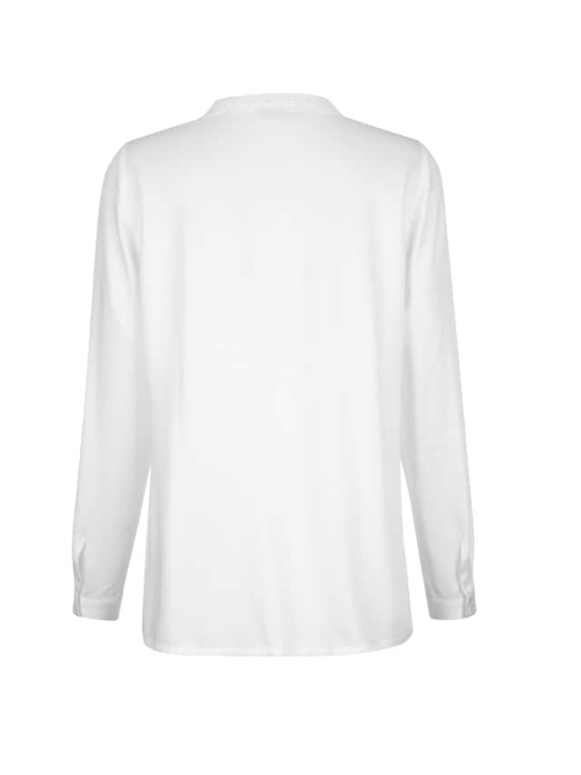 Bluse mit einer Spitzenborte am Ausschnitt 5