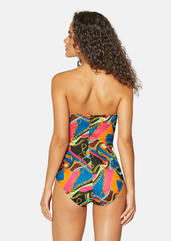 Bandeau swimming costume with draping 2