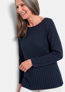A-lijn tricot pullover met katoen thumbnail 3