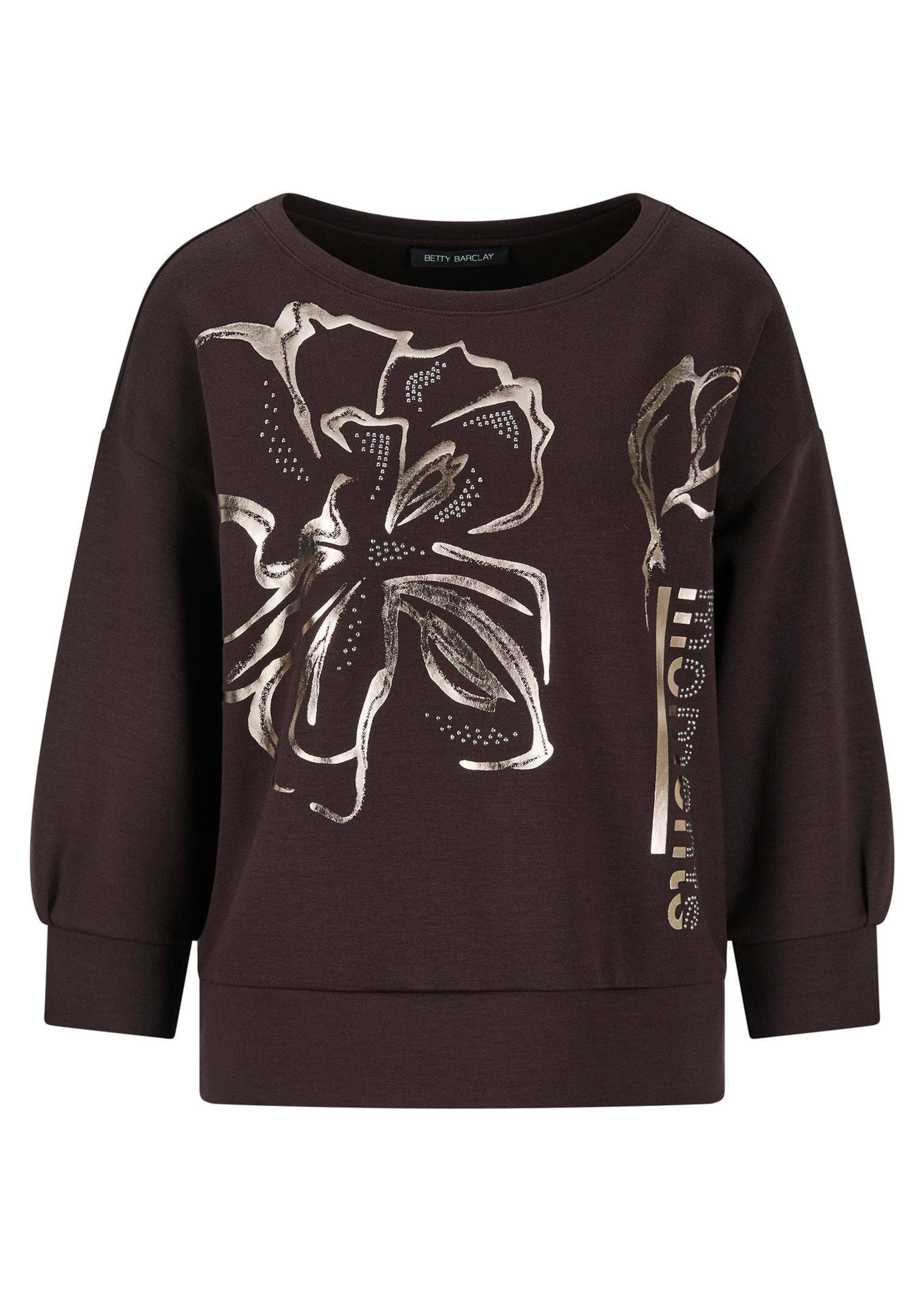Sweatshirt mit Blütenprint in Metallic