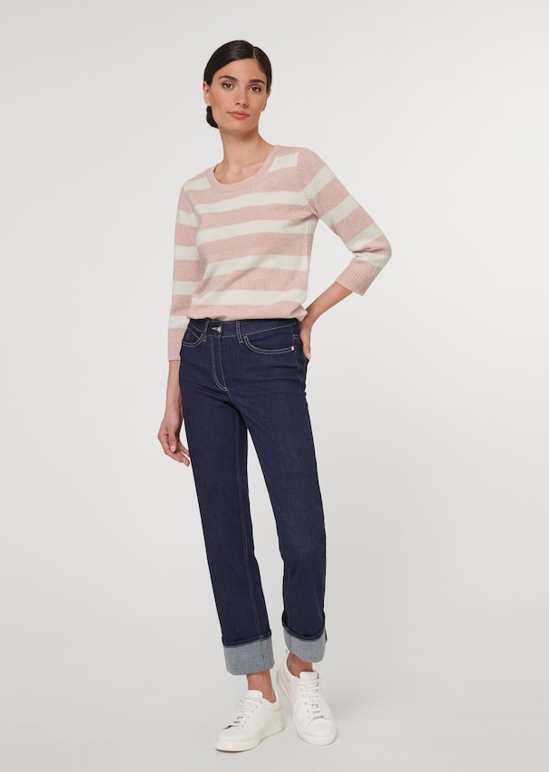 Striped jumper with 3/4 sleeves