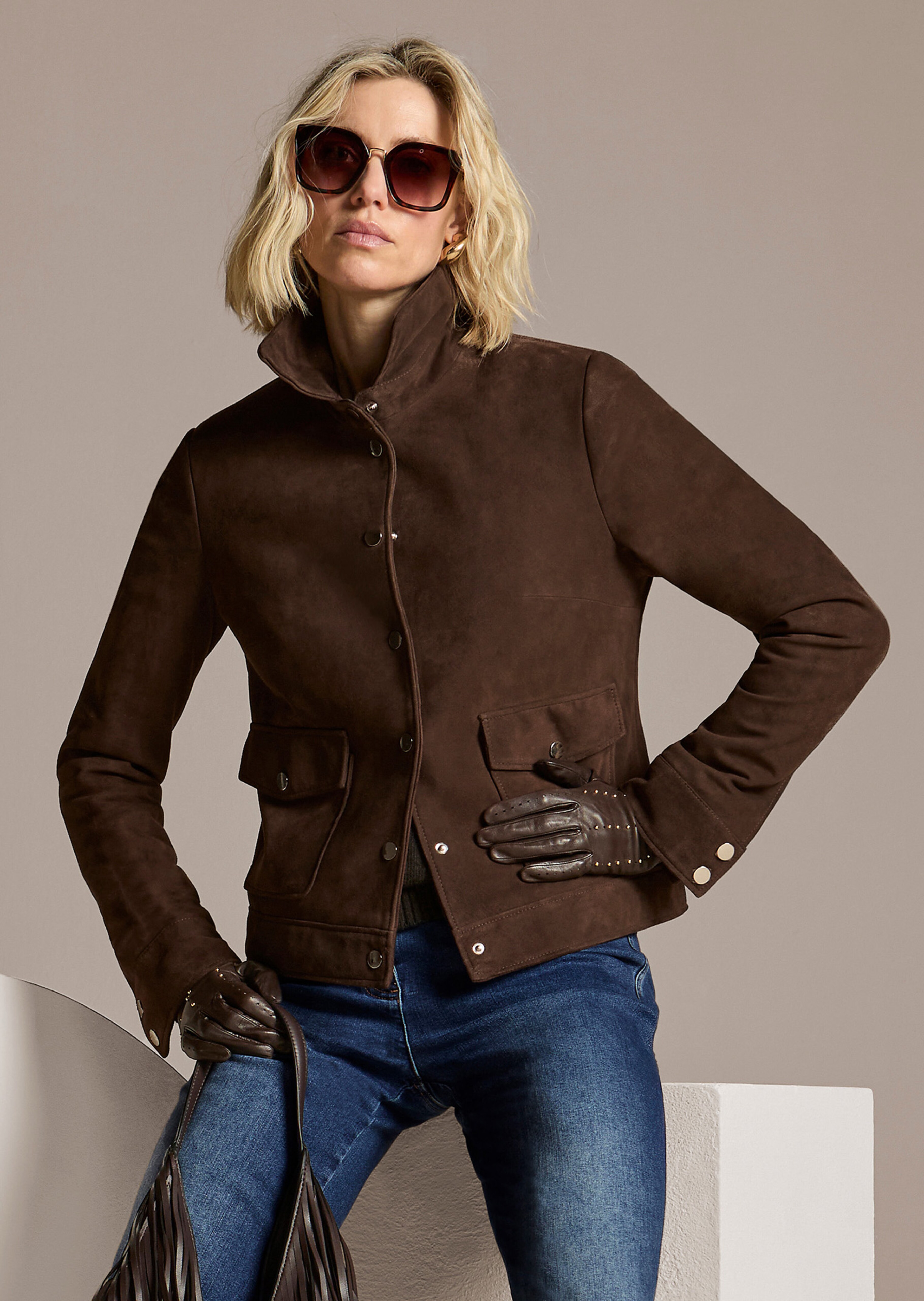 Lederjacke aus Ziegenvelours