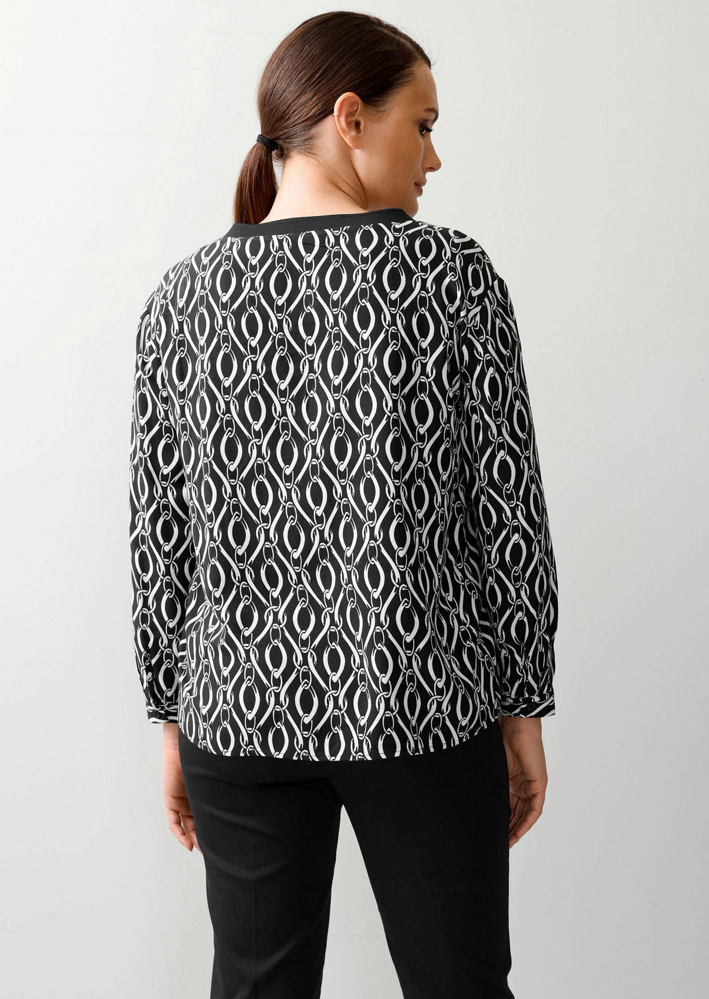 Bluse in grafischem Kettendessin 2