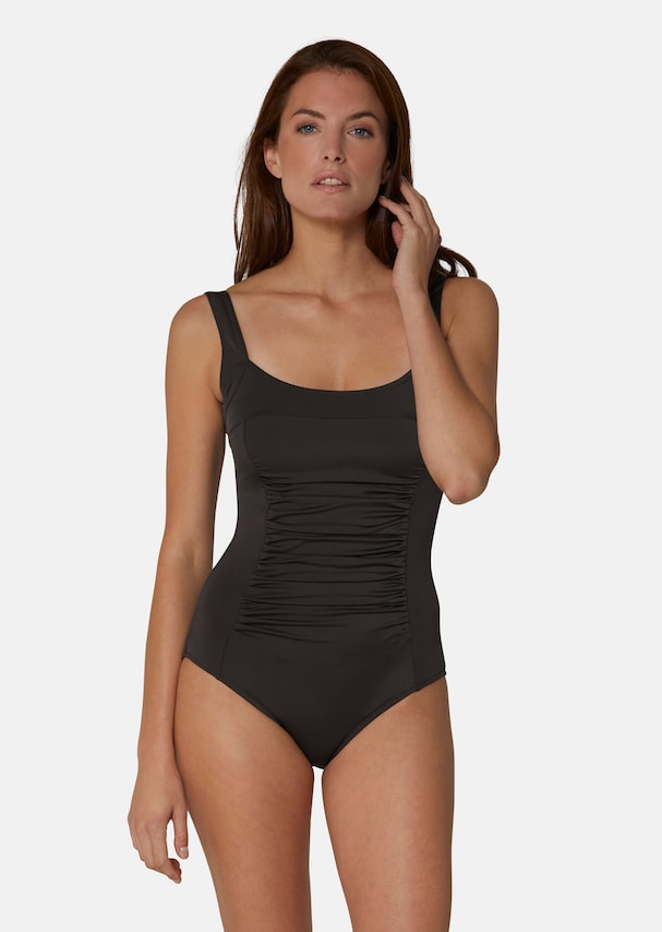 Swimming costume with gathered effect
